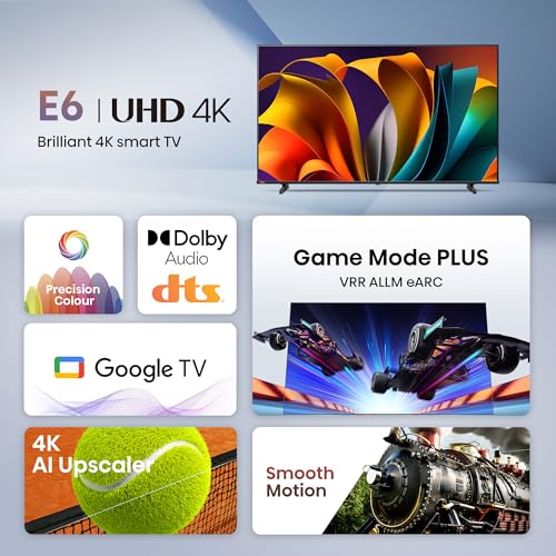 Hisense 139 cm (55 inches) E6N Series 4K Ultra HD Smart LED Google TV 55E6N (Black) - Image 3