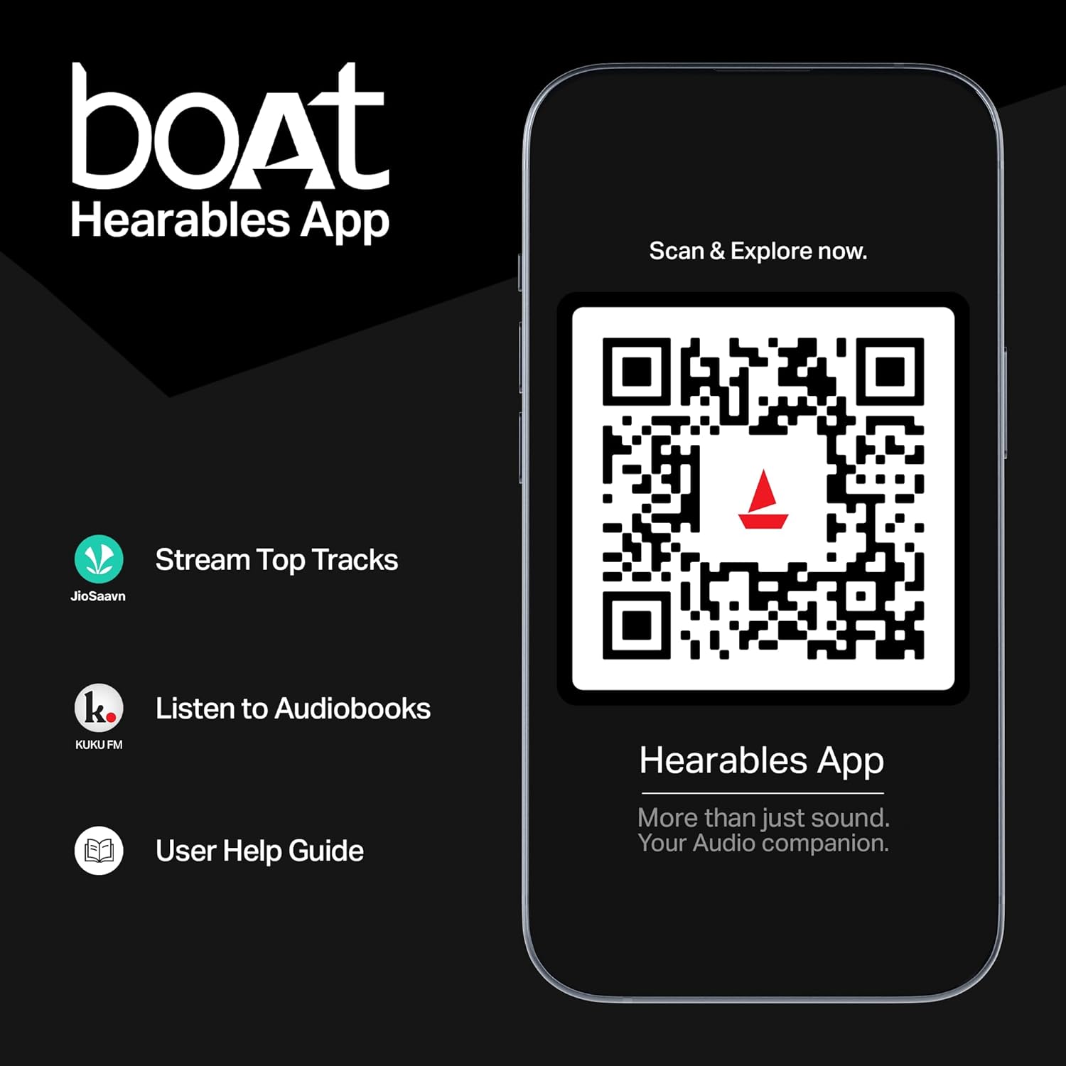 Boat 2025 Launch Rockerz 411, 40Ms Low Latency, 40Hrs Battery, 40Mm Drivers, ENx Tech, Stream Ad Free Music via App Support, Bluetooth Headphones, Wireless Over Ear Headphone with Mic (Active Black) - Image 2