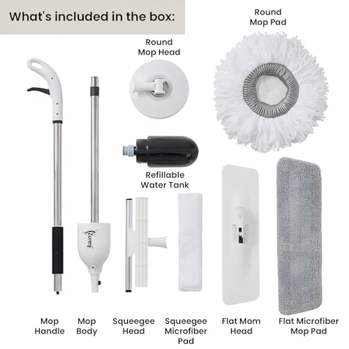 Zureni Spray Mop Stick Set with 3 Adjustable Head Refillable Bottle Extendable Handle Washable Microfiber Mop-Pads Wet & Dry Use Mops for Household Laminate Tile Wood Floor Cleaning (Set of 1) - Image 7