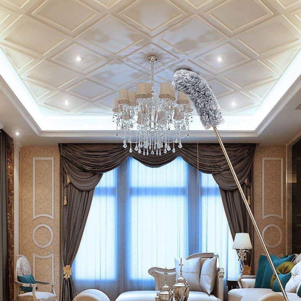 UCRAVO 2025 Upgraded Fan Cleaning Mop Microfiber Duster with Extension Pole(Stainless Steel), Extra Long 100 inches, with Bendable Head, Extendable Duster for Cleaning High Ceiling Fan, Interior Roof - Image 9