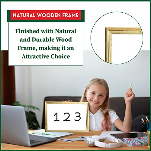 YAJNAS 10x12 Inch Non-Magnetic Double Sided Wooden Frame White & Green Small Slate/Lapboard White & Chalk Board | (Pack of 1) - Image 6