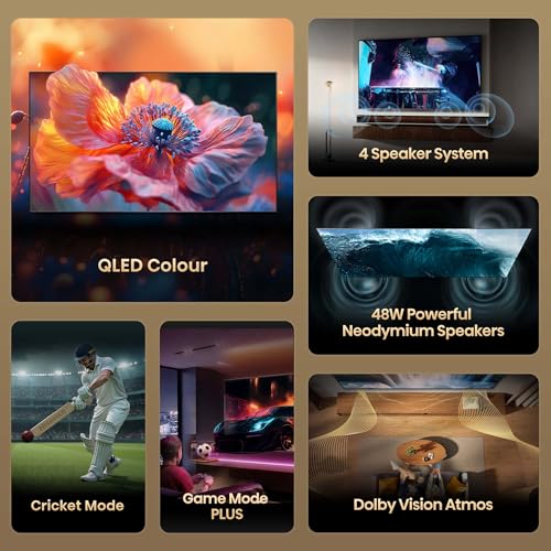 Hisense 139 cm (55 Inches) 4K Ultra HD Smart QLED TV | 48W Powerful Speakers | Dolby Atmos & HDR10+ | ALLM, VRR & Game Mode | Cricket Mode | AI 4K Upscaler | VIDAA OS | 55E75Q (Black) - Image 3