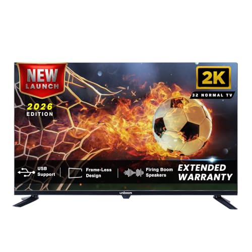Uniboom_Optima Series 80 cm (32 inch) HD Ready LED TV 2026 Edition with 30W Sonic Boom - True Frameless - Aura Vision+ Display - 2 HDMI - 32N-ULT-AED