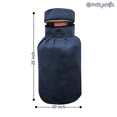 PrettyKrafts dustproof Printed LPG Gas Cylinder Cover Full Size, (Pack of 2) Navy Blue - Image 2