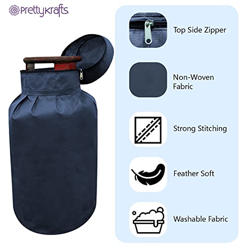 PrettyKrafts dustproof Printed LPG Gas Cylinder Cover Full Size, (Pack of 2) Navy Blue - Image 3