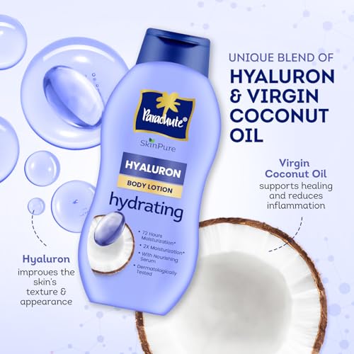 Parachute SkinPure Hyaluron Body Lotion with Virgin Coconut Oil | Deep Hydration for All Skin Types | Moisturises for up to 72 Hours* | Clean, Nourishing Formula | 400 ml - Image 3
