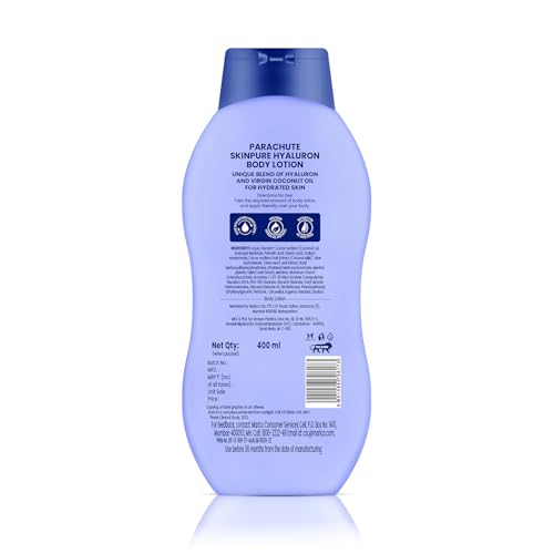 Parachute SkinPure Hyaluron Body Lotion with Virgin Coconut Oil | Deep Hydration for All Skin Types | Moisturises for up to 72 Hours* | Clean, Nourishing Formula | 400 ml - Image 7