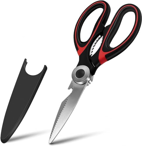 Kitchen Scissor for General Use, Heavy Duty Kitchen Raptor Meat Shears, Cooking Scissors, Stainless Steel Multi-Function Scissors for Food, Chicken, Poultry, Fish, Pizza, Herbs (PACK OF 1)