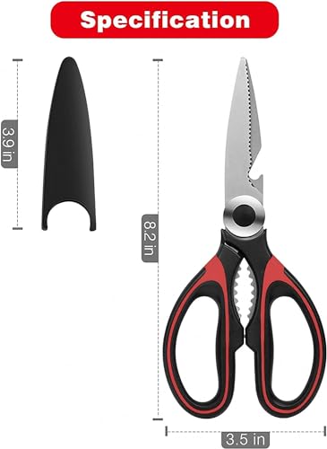 Kitchen Scissor for General Use, Heavy Duty Kitchen Raptor Meat Shears, Cooking Scissors, Stainless Steel Multi-Function Scissors for Food, Chicken, Poultry, Fish, Pizza, Herbs (PACK OF 1) - Image 2