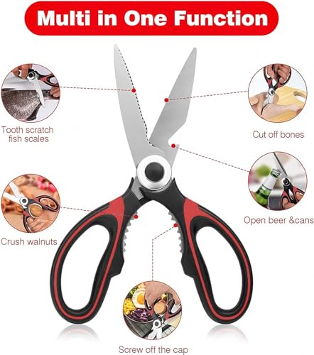 Kitchen Scissor for General Use, Heavy Duty Kitchen Raptor Meat Shears, Cooking Scissors, Stainless Steel Multi-Function Scissors for Food, Chicken, Poultry, Fish, Pizza, Herbs (PACK OF 1) - Image 5