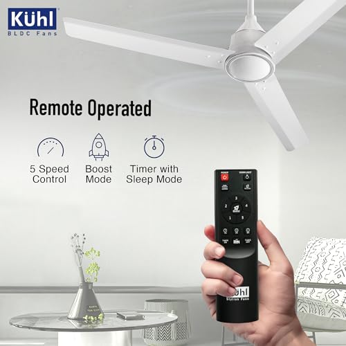 KUHL Arctis A4 1200MM 65% Stylish Power Saving BLDC Ceiling Fan with Remote | 29W | BEE 5 Star Rated & ISI Marked | High Air Flow | 5 Year Brand Warranty On Motor | White - Image 4