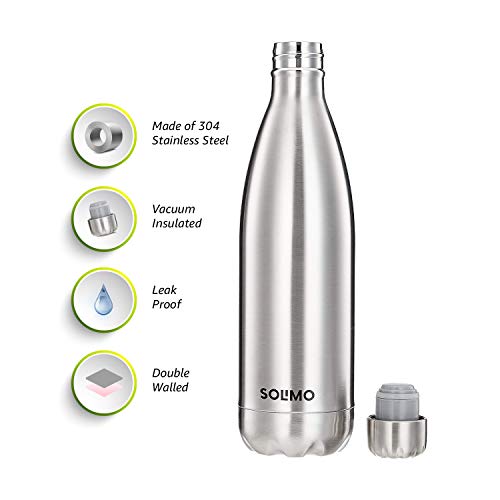 Amazon Brand - Solimo Stainless Steel Insulated 24 Hours Hot or Cold Bottle Flask, 1000 ml, Silver - Image 3