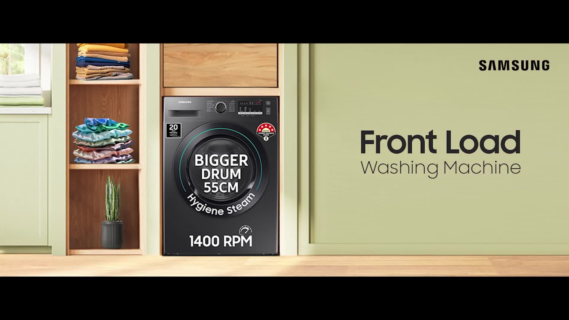 Samsung 9 kg, 5 star, AI EcoBubble, Super Speed, Wi-Fi, Hygiene Steam with Inbuilt Heater, Digital Inverter, Fully-Automatic Front Load Washing Machine (WW90DG5U24AXTL, Inox) - Image 2