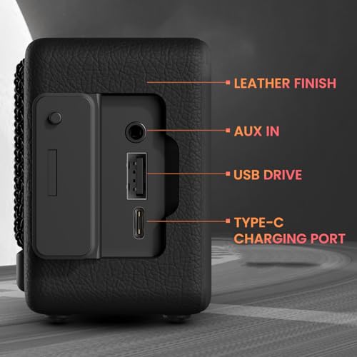 Portronics Harmony Mini 25W HD Premium Portable Bluetooth Speaker with Subwoofer, EQ Adjustment, 6 Hours Playtime, in-Built Mic,TWS Mode,RGB Lights, Bluetooth V5.3, Type C Fast Charging(Black) - Image 6