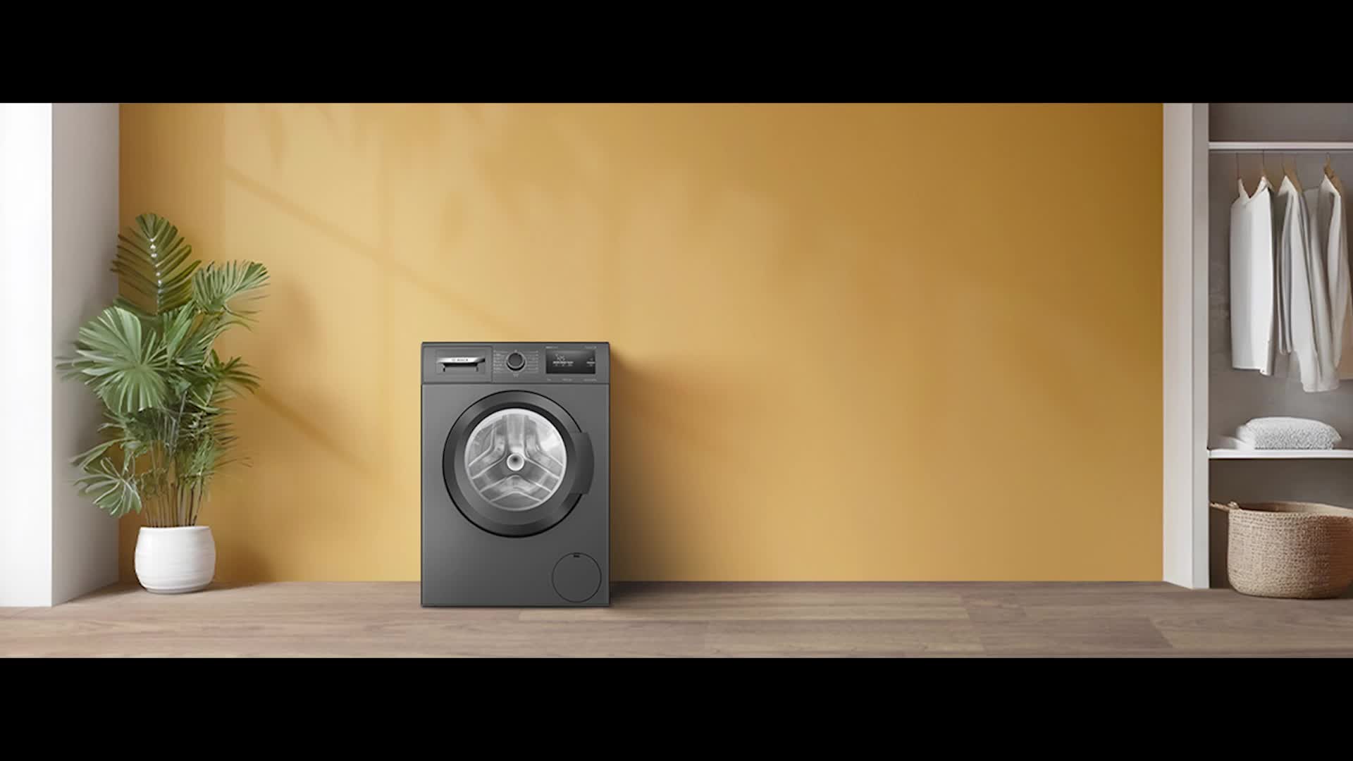 Bosch 8 kg, 5 Star, AI Active Water+, Anti-Tangle, Anti-Wrinkle Fully-Automatic Front Loading Washing Machine (WAJ2826BIN, Steam with Anti Bacteria, In-Built Heater, Shiny Silver) - Image 2