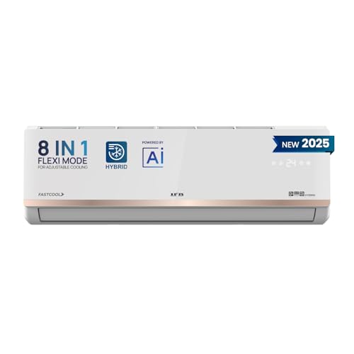 IFB Gold Pro Series 1 Ton 5 Star Split AC with Hybrid Technology, Works upto 55°C, 4-Way Swing, Higher Cooling Capacity, Self-Clean & AI - White (CI145GN21RGN1, Copper Condenser)