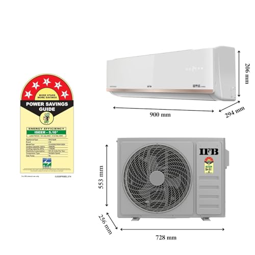 IFB Gold Pro Series 1 Ton 5 Star Split AC with Hybrid Technology, Works upto 55°C, 4-Way Swing, Higher Cooling Capacity, Self-Clean & AI - White (CI145GN21RGN1, Copper Condenser) - Image 3