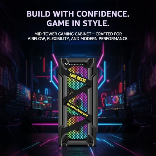 Amazon Basics – Mid-Tower Computer Case/Gaming Cabinet | Black | Supports ATX m-ATX ITX | USB 3.0 | 330mm GPU Support | 8 Fan Mounts (Fan not Included) | Black - Image 2