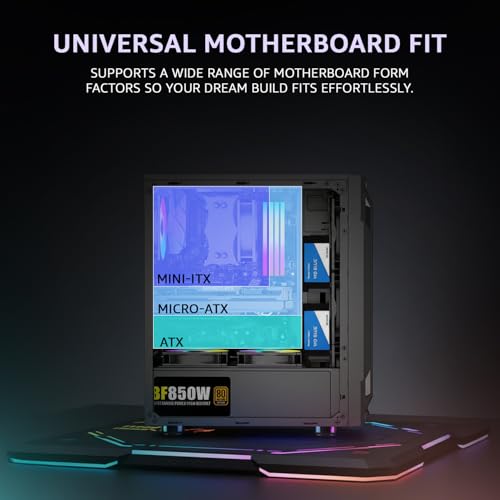 Amazon Basics – Mid-Tower Computer Case/Gaming Cabinet | Black | Supports ATX m-ATX ITX | USB 3.0 | 330mm GPU Support | 8 Fan Mounts (Fan not Included) | Black - Image 5