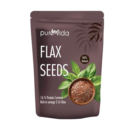 Purevida Flax Seeds 200gm | Raw Alsi Seeds for Hair Growth, Smoothies, Baking | Rich in Omega-3, Fiber, Protein & Essential Nutrients | 100% Natural, Gluten-Free | Superfood for Optimal Health