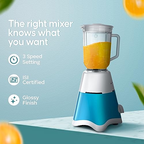 Longway Super Dlx Juicer Mixer Grinder | Up to 750 Watt Powerful Motor | 4 Jars for Grinding, Mixing, Juicing | 2 Year Warranty | Blue & White - Image 4