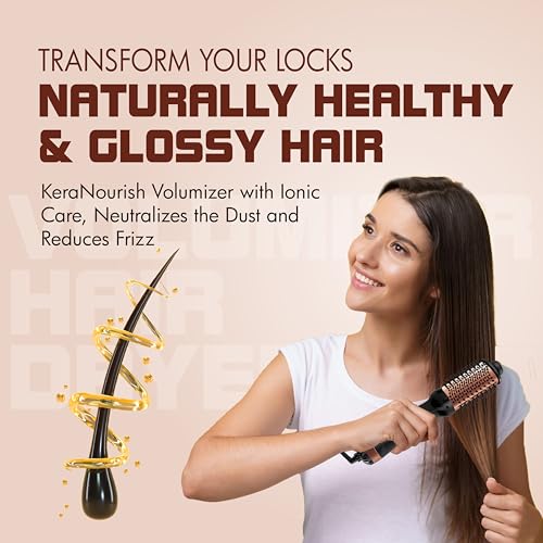 Havells HD4081 Professional Volumizer Hair Dryer, KeraNourish Ceramic Coating Brush Head, 1200 Watts, Ionic Care, Nylon Bristles,Cool Tip with Stand Support - Image 7