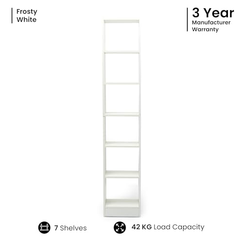Green Soul Alba 7 Shelves Engineered Wood Book Shelf | Multipurpose Wooden Bookshelf for Home, Bedroom, Living Room, Study Room, Kids Room | Organizer | Storage | 3 Year Warranty (Frosty White) - Image 7