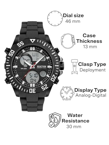 Kenneth Cole Reaction Analog-Digital Black Dial Men's Watch-KRWGP2192201 - Image 5