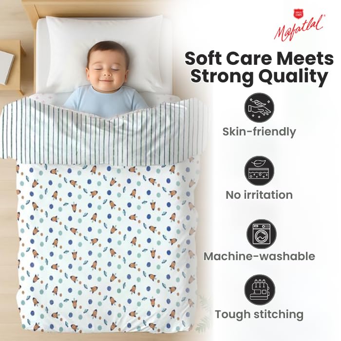 Mafatlal Coo Coo Kids Single Dohar | 90x60 Inch | Mulmul Cotton (Muslin) | Cartoon Print for Boys & Girls | Lightweight & Breathable Summer AC Blanket | Ultra-Soft & Skin-Friendly | Pack of 1 - Image 4