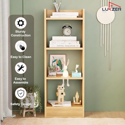 Lukzer 3 Layer Engineered Wood Multipurpose Rack Bookshelf Storage Organizer Stand (MR-010/Light Oak/80x33x22cm) - Image 4