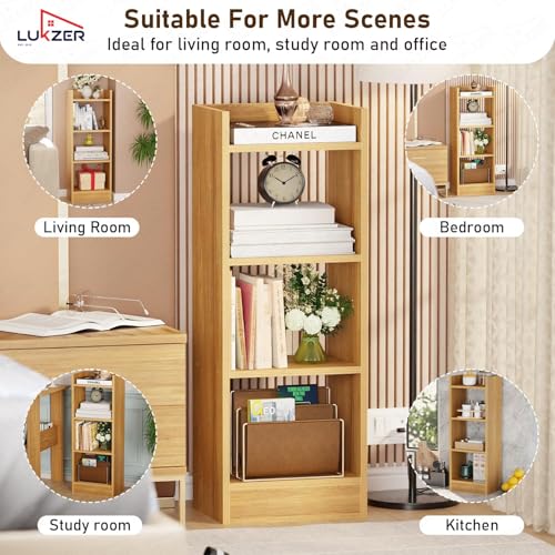 Lukzer 3 Layer Engineered Wood Multipurpose Rack Bookshelf Storage Organizer Stand (MR-010/Light Oak/80x33x22cm) - Image 6