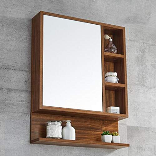 MAMTA Decoration Engineered Wood Wall Mount Dressing Table Mirror with Storage for Living Room Bedroom (Brown) - Image 3