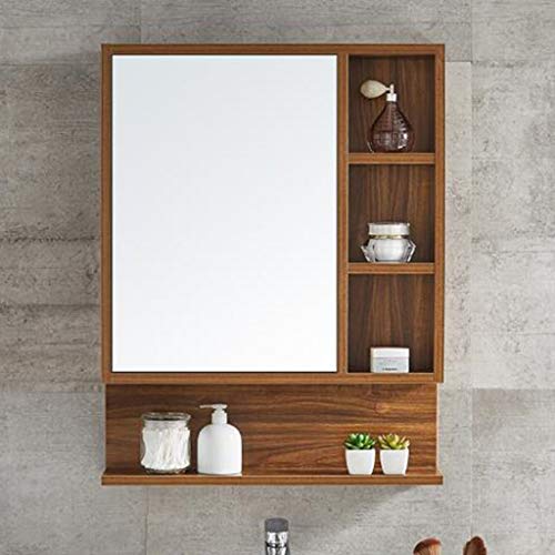 MAMTA Decoration Engineered Wood Wall Mount Dressing Table Mirror with Storage for Living Room Bedroom (Brown) - Image 4
