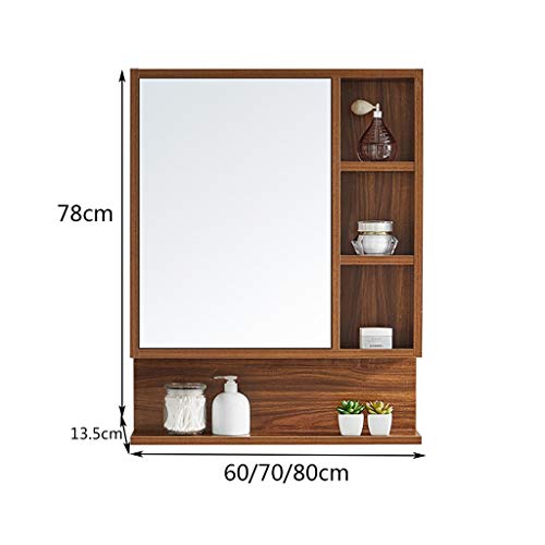 MAMTA Decoration Engineered Wood Wall Mount Dressing Table Mirror with Storage for Living Room Bedroom (Brown) - Image 5