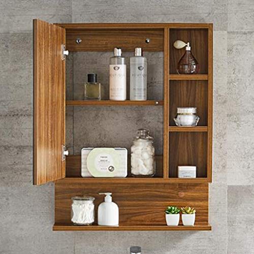 MAMTA Decoration Engineered Wood Wall Mount Dressing Table Mirror with Storage for Living Room Bedroom (Brown) - Image 6