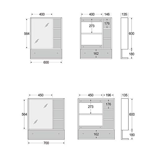 MAMTA Decoration Engineered Wood Wall Mount Dressing Table Mirror with Storage for Living Room Bedroom (Brown) - Image 7