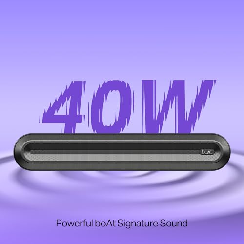 boAt 2025 Launch Aavante 2.1 300, 40W Signature Sound, 2.1 CH w/Wired Subwoofer, Multiple Ports, EQ Modes, Remote Control, Bluetooth Sound bar, Home Theatre Soundbar Speaker (Premium Black) - Image 2