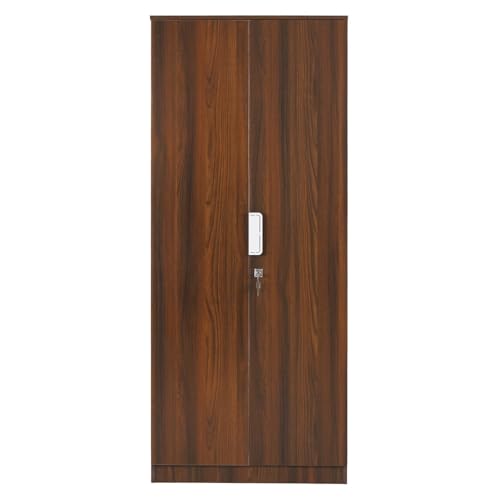 Nilkamal Joyce Neo 2 Door Wooden Wardrobe for Bedroom | Almirah with 3 Shelves | Clothes Cupboard | Engineered Wood | Walnut - Image 3