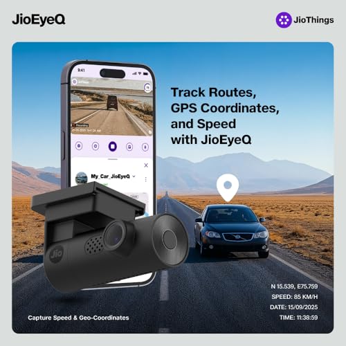JioEyeQ Dashcam (2026) with GPS |Full HD 2MP | 140° Ultrawide FOV | AI Pedestrian Detection | 32GB Micro SD Included | Night Vision| Emergency Recording | Collision Detection | Built in Wi-fi & Mic - Image 5