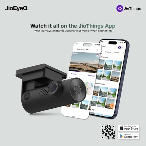 JioEyeQ Dashcam (2026) with GPS |Full HD 2MP | 140° Ultrawide FOV | AI Pedestrian Detection | 32GB Micro SD Included | Night Vision| Emergency Recording | Collision Detection | Built in Wi-fi & Mic - Image 7
