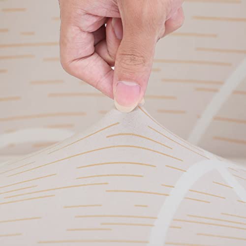 @home Polyester by Nilkamal Geometric Elegance Fitted 1 Seater Sofa Cover Peach & White - Image 2