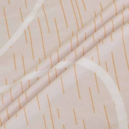 @home Polyester by Nilkamal Geometric Elegance Fitted 1 Seater Sofa Cover Peach & White - Image 4