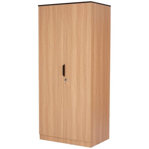 Nilkamal Milford Neo 2 Door Wooden Wardrobe Without Mirror for Bedroom | Almirah with 1 Hanging Rod, 1 Lockable Drawer & 3 Shelves | Clothes Cupboard | Engineered Wood | Urban Teak - Image 5
