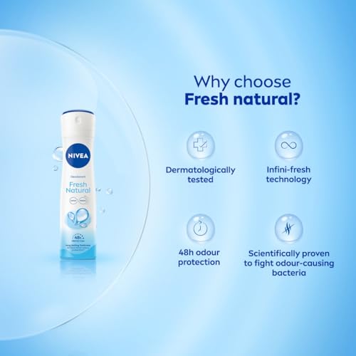 NIVEA Women Fresh Natural Deodorant Spray, 150Ml - Image 6