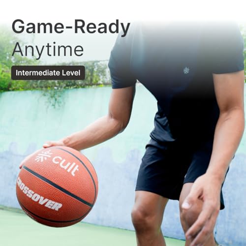 Cult Basketball Size 7 Crossover for Men & Women Indoor Outdoor Basketball with Superior Grip & Bounce Durable Rubber Training & Match Ball with Butyl Bladder – Brown - Image 4