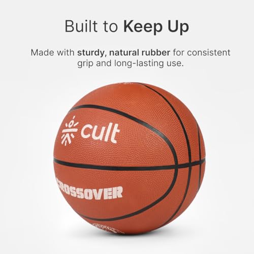 Cult Basketball Size 7 Crossover for Men & Women Indoor Outdoor Basketball with Superior Grip & Bounce Durable Rubber Training & Match Ball with Butyl Bladder – Brown - Image 5