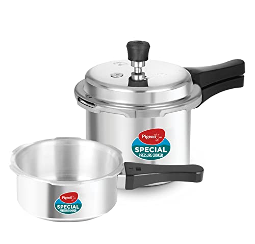 Pigeon Aluminium By Stovekraft 12708 Pressure Cooker Combo, Outer Lid, Without Induction Base (2 Litre And 3 Litre, Silver) & 1.5 Litre Hot Kettle And Water Bottle Combo (Silver) - Image 2
