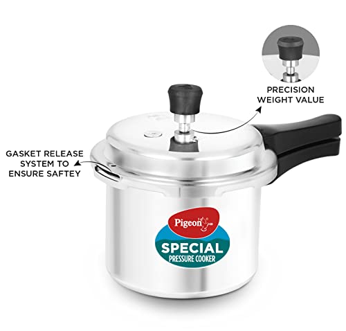 Pigeon Aluminium By Stovekraft 12708 Pressure Cooker Combo, Outer Lid, Without Induction Base (2 Litre And 3 Litre, Silver) & 1.5 Litre Hot Kettle And Water Bottle Combo (Silver) - Image 4