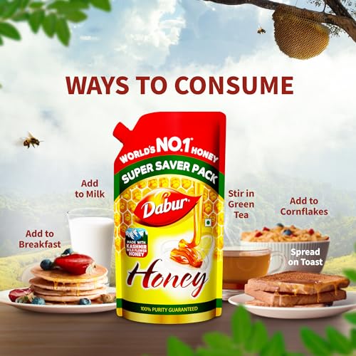 Dabur Honey - 750g Refill Pouch | 100% Pure | World's No.1 Honey Brand with No Sugar Adulteration | For Fitness & Health | Natural Immunity Booster | 100% Indigenous | Rich in Antioxidants & Minerals - Image 5