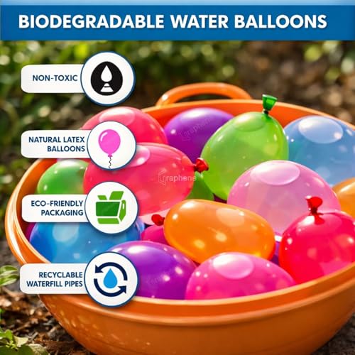 GRAPHENE Non-Toxic Vibrant Latex Colorful Holi Water Balloons Rubber 100Pcs Multicolor pack for a Joyful Celebration Safe Eco-Friendly Rang Barse (Pack of 1) - Image 4